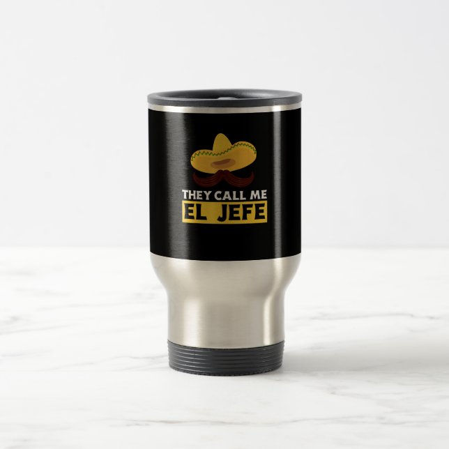 Taza De Viaje Llámame Jefe Funny Chef Mexicano Cook Bosft (Centro)