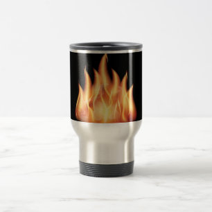 Taza De Viaje llamas vectoriales- LLAMAS DE FUEGO CALIENTE QUEMA