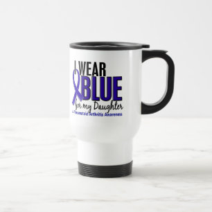 Taza De Viaje Llevo el RA azul de la artritis reumatoide de la