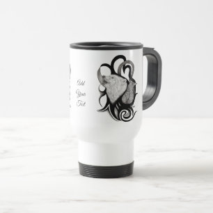 Taza De Viaje Lobo blanco con arte tribal de Raven