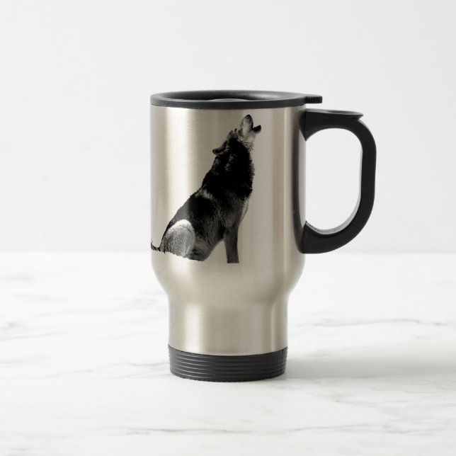 Taza De Viaje Lobo blanco negro (Derecha)