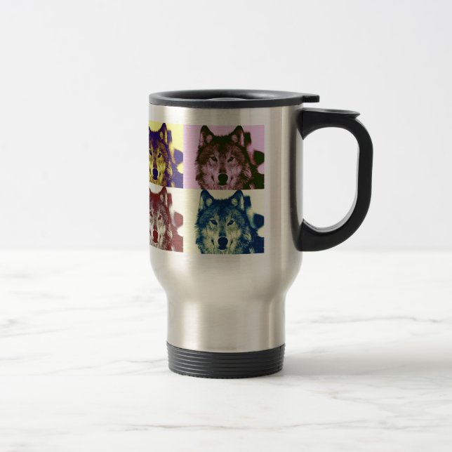 Taza De Viaje Lobo de arte pop (Derecha)