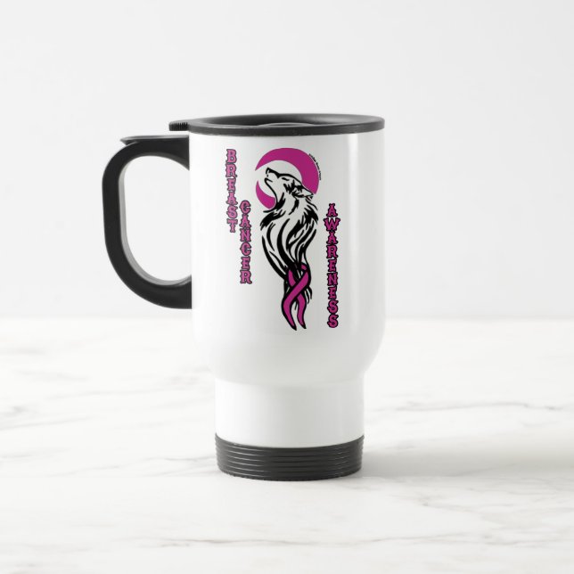 Taza De Viaje Lobo/Luna... Cáncer de Mama (Izquierda)