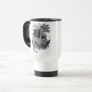 Taza De Viaje Lobo y cuervo con calavera