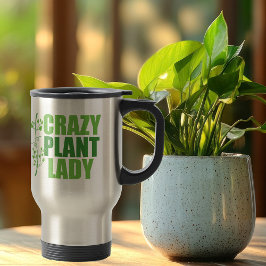 Taza De Viaje Loca planta Lady Cute Green Botanist