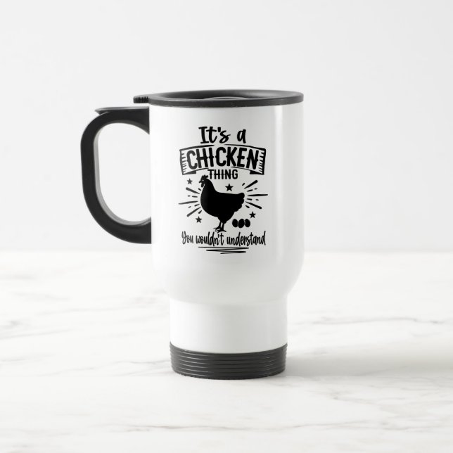 Taza De Viaje Loco Chicken Lady Funny Hen Rooster Farm Life (Izquierda)