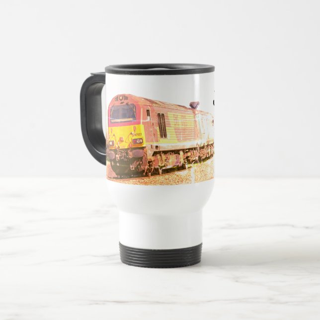 Taza De Viaje Locomotora diesel de época, personalizada, tu nomb (Anverso izquierdo)