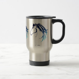 Taza De Viaje Logo clásico de Cabeza de Caballo en Blues