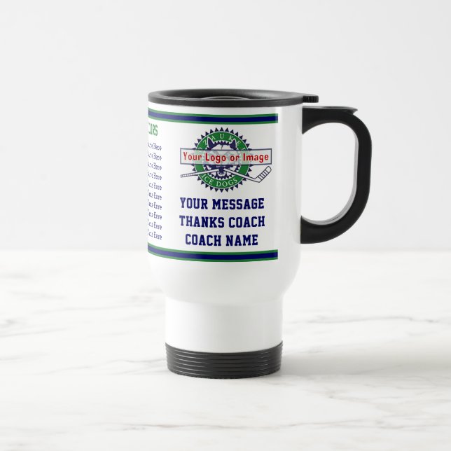 Taza De Viaje Logo del equipo, regalos de entrenador de hockey p (Derecha)