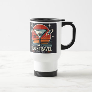 Taza De Viaje Logotipo de la Era Espacial de Martini Space Trave