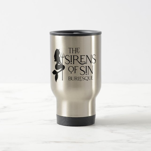 Taza De Viaje Logotipo de las sirenas del pecado (Centro)