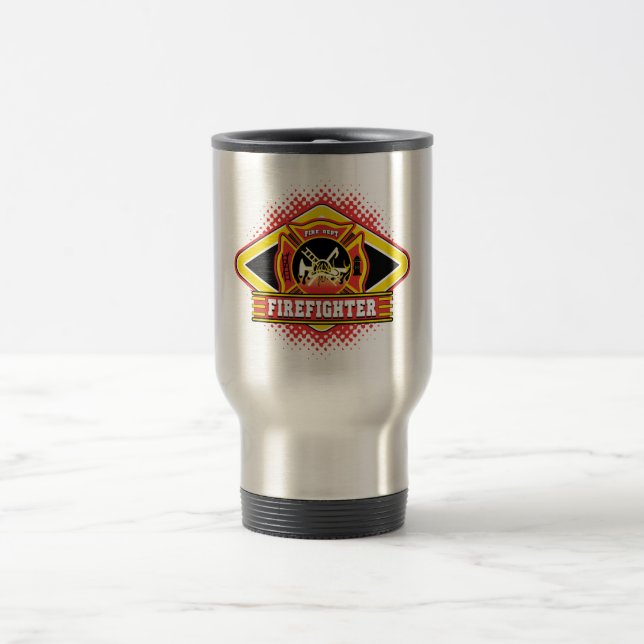 Taza De Viaje Logotipo del bombero (Centro)