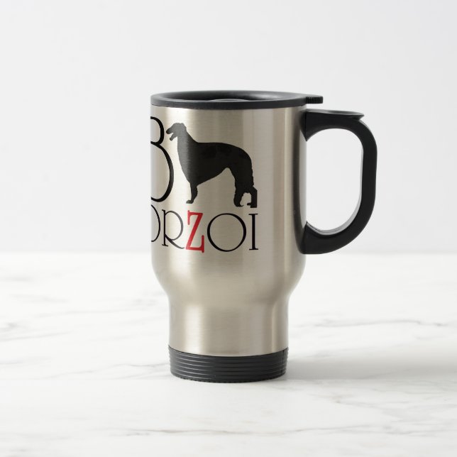 Taza De Viaje Logotipo del Borzoi (Derecha)
