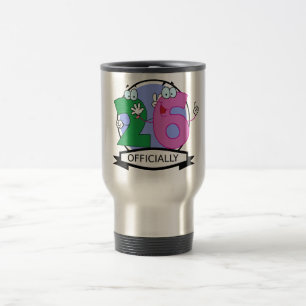 Taza De Viaje Logotipo oficial de cumpleaños 26