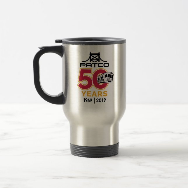 Taza De Viaje Logotipo PATCO 50º aniversario 15º onza (Izquierda)