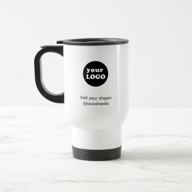 Taza De Viaje Logotipo profesional Personalizado Lema comercial  (Izquierda)