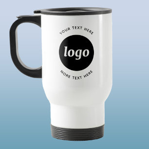 Taza De Viaje Logotipo Simple Con Texto Empresarial
