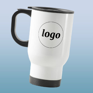 Taza De Viaje Logotipo Simple de Negocio de Marca Promocional