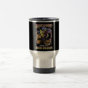 Taza De Viaje lombriz de libros, por favor, soy un dragón de li