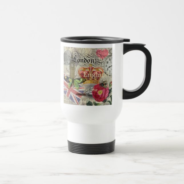 Taza De Viaje Londres Inglaterra Viaje Viaje Arte Viejo Europa (Derecha)
