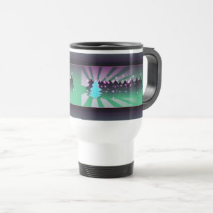 Taza De Viaje Los árboles de Navidad sombras de verde