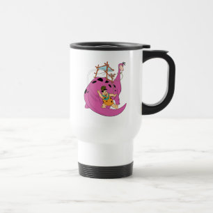 Taza De Viaje Los Flintstones el   Fred que resbala abajo de la