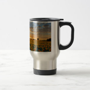 Taza De Viaje Los girasoles al atardecer