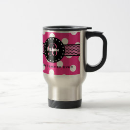 Taza De Viaje Los mejores lunares V02 del rosa del monograma del