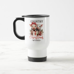 Taza De Viaje Los Navidades de los países rusos quieren un cerdo