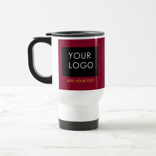 Taza De Viaje Los negocios del Personalizable rojo de Borgoña añ (Izquierda)