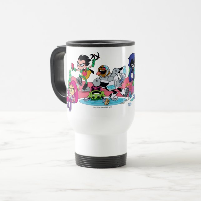 Taza De Viaje ¡Los titanes adolescentes se van! | Enfoques monst (Anverso izquierdo)