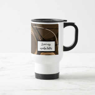 Taza De Viaje Love Mocha Lattes Resumen Swirl Mug