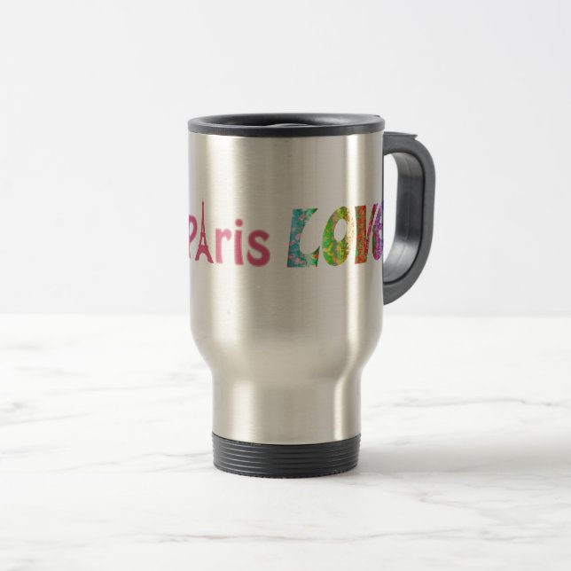 Taza De Viaje Love Paris Travel Mug (Anverso derecho)