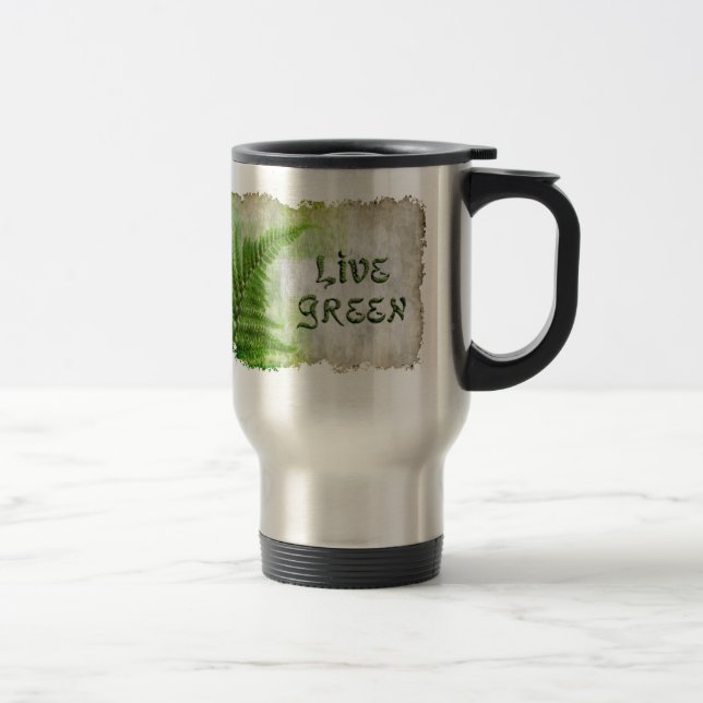 Taza De Viaje LOVE VERDE Eco Enviroturismo Mug por el Día de la  (Derecha)