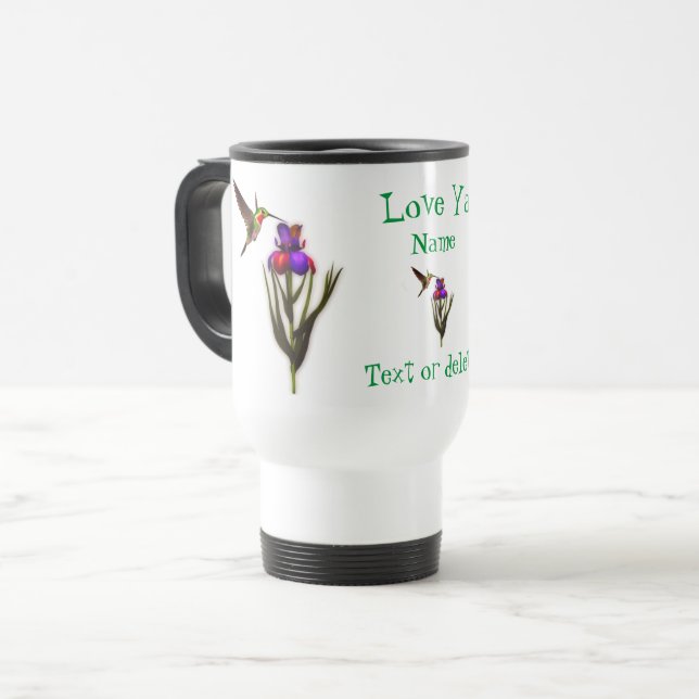 Taza De Viaje Love Ya Hummingbird Iris Personalizado (Anverso izquierdo)