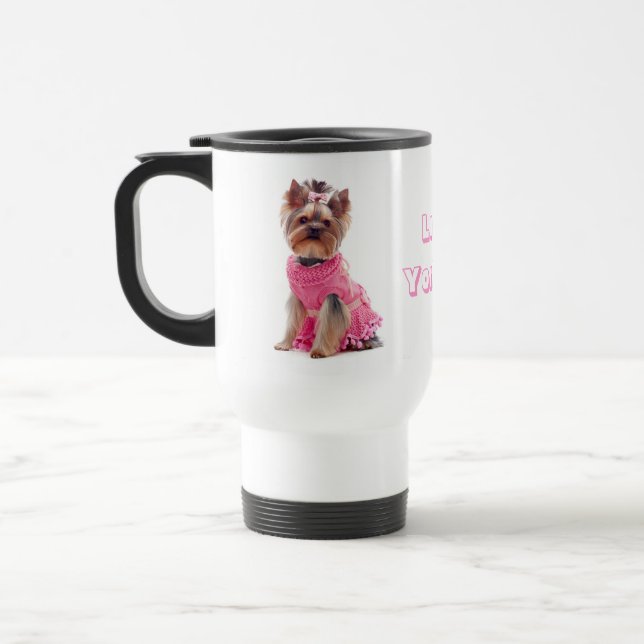 Taza De Viaje Love Yorkshire Terrier Perro Perro Perro Viaje Mug (Izquierda)