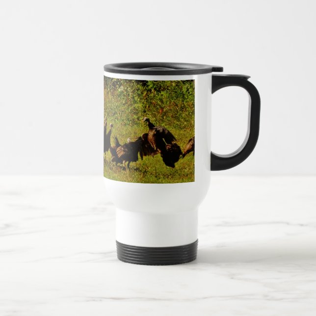 Taza De Viaje Luchando contra los pavos salvajes en las montañas (Derecha)