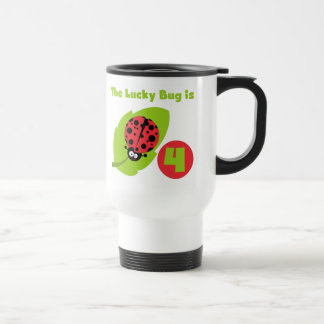 Taza De Viaje Lucky Bug 4º Camisetas de cumpleaños y regalos