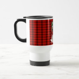 Taza De Viaje Lumberjack patrón de yeso rojo con foto familiar