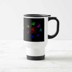 Taza De Viaje Luminosas notas musicales con pinturas