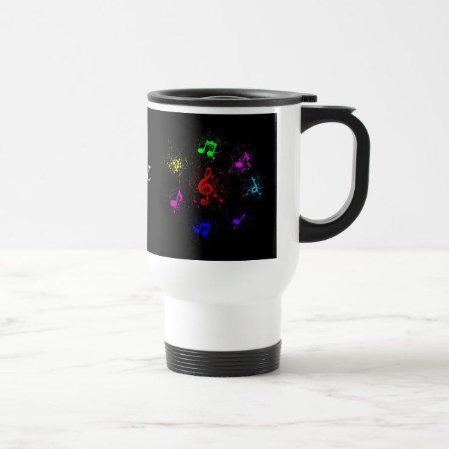 Taza De Viaje Luminosas notas musicales con pinturas (Derecha)