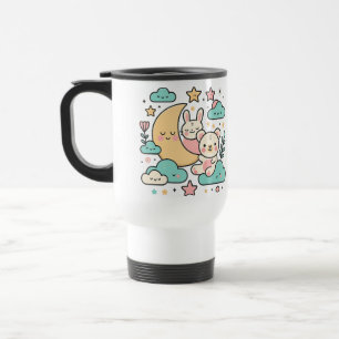 Taza de viaje Luna Creciente con Conejito y Oso Ad