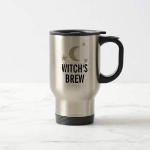 Taza De Viaje Luna divertida y estrellas del brew de la bruja
