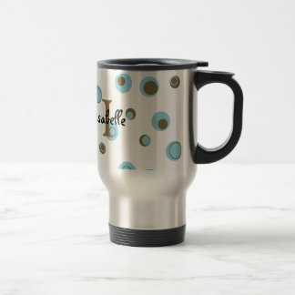 Taza De Viaje Lunares de Brown azul de la aguamarina cones