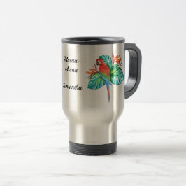 Taza De Viaje Macao Tropical Loro Exótico Personalizado