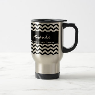 Taza De Viaje Madre del novio que casa los galones negros V13