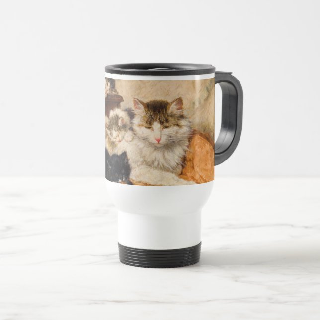 Taza De Viaje Madre y sus gatitos (Anverso derecho)