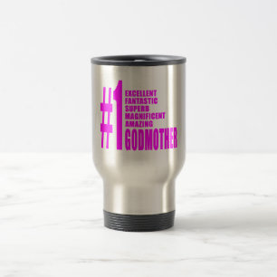 Taza De Viaje Madrinas modernas rosadas: Madrina del número uno