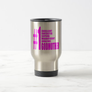 Taza De Viaje Madrinas modernas rosadas: Madrina del número uno