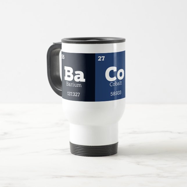 Taza De Viaje Maestría en Ciencia Química Elementos Químicos Bac (Anverso izquierdo)